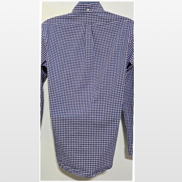 Ralph Lauren Shirt Mens Large Blue Label Button Down Blue White Checkered Long - Picture 9 of 16